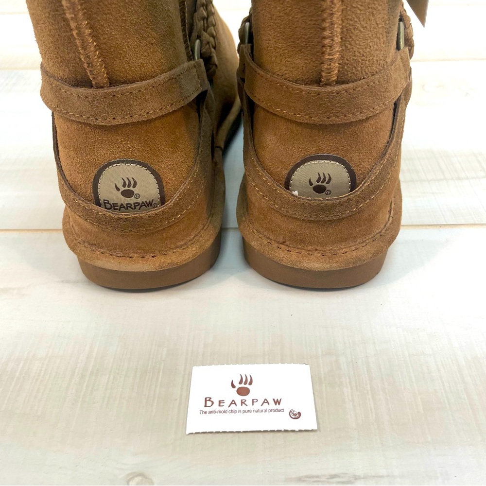 Bearpaw NWT Adele Hickory Suede Fleece Lined Snow Boots Sz 9 Leather Sherpa - Picture 7 of 11